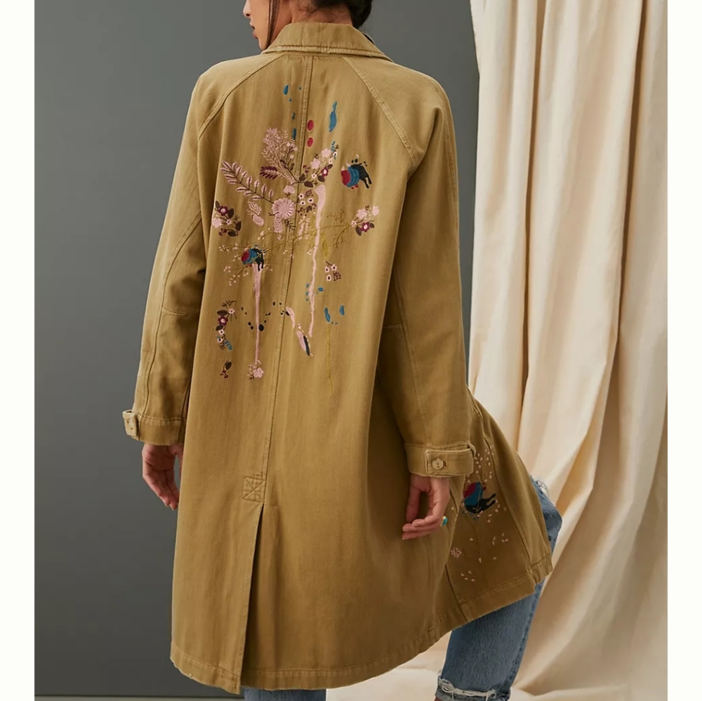 Pilcro The Chore Embroidered Duster Jacket